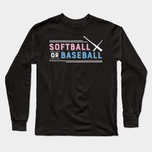 Softball or Baseball Shirt, Sports Gender Reveal Long Sleeve T-Shirt